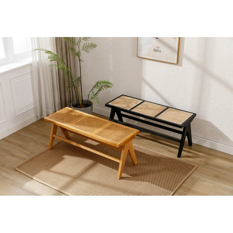 End of bed bench rattan discount