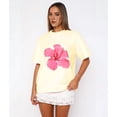 thumbnail image 4 of Women Oversized Graphic T Shirt Y2k Short Sleeve Crew Neck Drop Shoulder Loose Fit Tees Summer Preppy Aesthetic Yellow S, 4 of 8