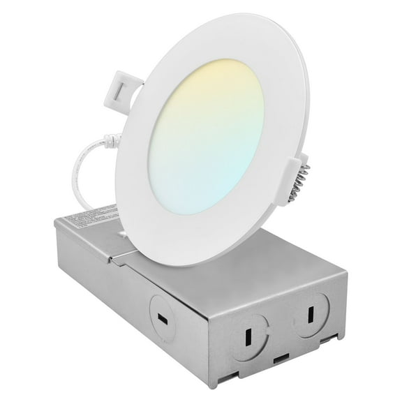 LUXRITE 4 Inch Canless Spotlight LED Recessed Light 5CCT Dimmable 650/800/1066LM 8W/10W/13W ETL