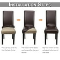thumbnail image 4 of Rosnek 1/2/4Pcs PU Leather Fabric Solid Chair Covers Waterproof Dining Seat Covers Hotel Banquet Chair Protector, 4 of 4