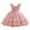 Pink, variant on AUNVITO Girls Flutter Sleeve Sequin Mesh Tulle Puffy Dress Round Neck Princess Gown Evening Party Dress Luxury
