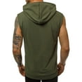 thumbnail image 2 of vastwit Men's Athletic Hoodies Zip Up Gym T-Shirt Bodybuilding Sleeveless Muscles Tees Workout Hooded Army Green 3XL, 2 of 7