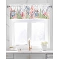 thumbnail image 2 of Ocean Coral Linen Curtain Valance for Bedroom/Bathroom/Kitchen/Office/Living/Dining Room Window,Summer Seahorse Coastal Starfish White Rod Pocket Topper Decorative Cafe Drapes Panel 54"x18", 2 of 6
