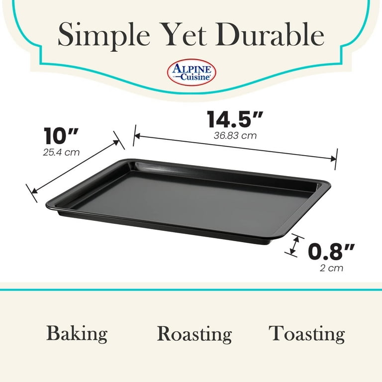 Alpine Cuisine Carbon Steel Cookie Sheet Mat Black Nonstick Coating 