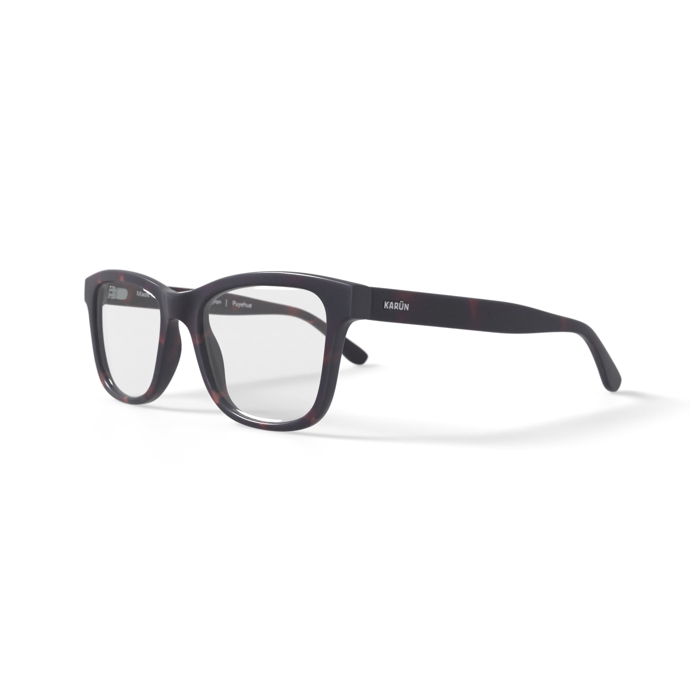 Karun Men's Puyehue Square Prescription Eyeglasses with Case, Brown Tortoise