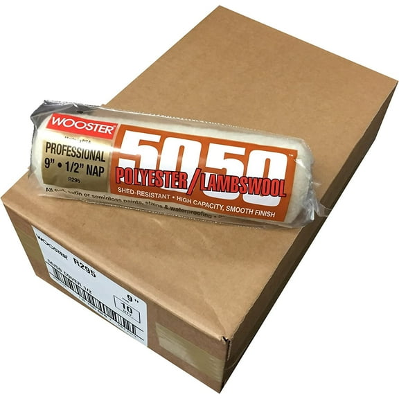 Wooster Brush R295-9 Wooster 50/50 Roller Cover, 1/2-Inch Nap, Pack of 10