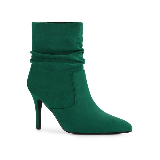 BLISSFUL STEP Bottines à Talons Aiguilles Pointus pour Femmes Vert 11