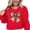 Red Sweatshirt, variant on Football Coquette Bow Sweatshirt for Women and Teens Trendy Game Day Football Ribbon Pullover Red Sweatshirt Adult Large