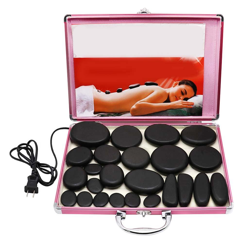 24 Pcs Set Of Health Energy Volcanic Hot Stones Spa Essential Oil Volcano Massage Artifact Massage Stone Set Beauty Salon Essential Oil Walmart Com Walmart Com