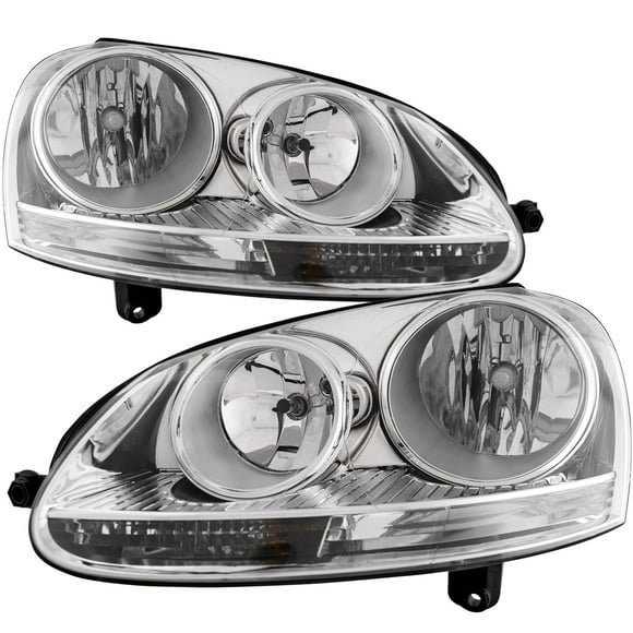 HEADLIGHTSDEPOT Headlight Halogen CAPA Certified Left And Right Pair Compatible With 2005-2010 Volkswagen Jetta Sedan