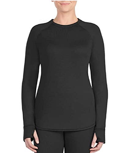 Climate Right Cuddl Duds Arctic Proof Long Sleeve Crew BLACK Extra Small XS New 