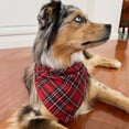 thumbnail image 3 of Wrapables Christmas Pet Triangle Bandana, Bib Scarves For Cats and Dogs (Set of 2), Small, Classic Plaid, 3 of 6
