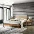 thumbnail image 3 of Roundhill Furniture Vichy Rubberwood Platform Bed in Light Walnut, Queen, 3 of 6