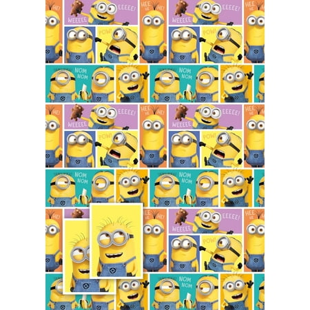Danilo Despicable Me PresNok Wrapping Paper, Despicable Me Gift Wrap 2 Sheets Of Gift Wrap And 2 Gift Tags