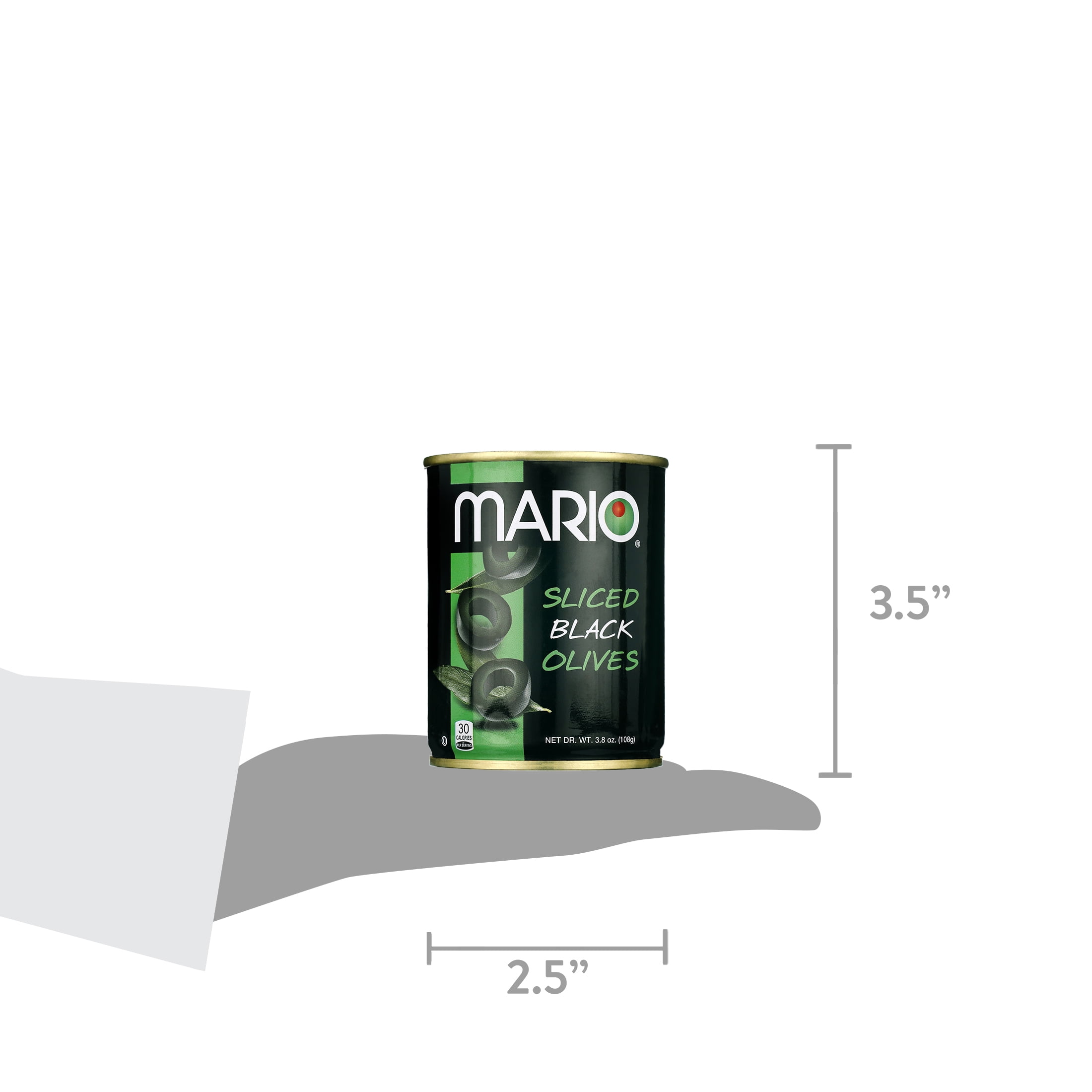 Mario Sliced Black Olives 3.8 oz Tin, Mediterranean, Italian