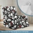 thumbnail image 4 of Renewold Skull Butterfly Rose Recliner Chair Cover Machine Washable Recliner Sofa Slipcover 4 Pieces Universal Reclining Couch Cover with Pocket for 1 Cushion Reclining Sofa, 4 of 8