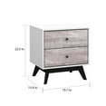 thumbnail image 4 of TMS Crislana Mid-Century Nightstand with Two Gray Faux Concrete Drawers, WHite/Black, 4 of 6