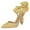 Yellow, variant on FSJ Women Elegant Pointy Close Toe Crystal High Heels Sandals Ankle Strap Side Bowknot Crystal Chunky Heels Pumps Wedding D'Orsay Shoes Size 8 White