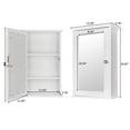 thumbnail image 6 of UBesGoo Bathroom Cabinet Wall Mount Mirrored Medicine Cabinet Storage Organizer Single Door 2 Adjustable Shelves 13.4"X5.9"X20.87" White, 6 of 9