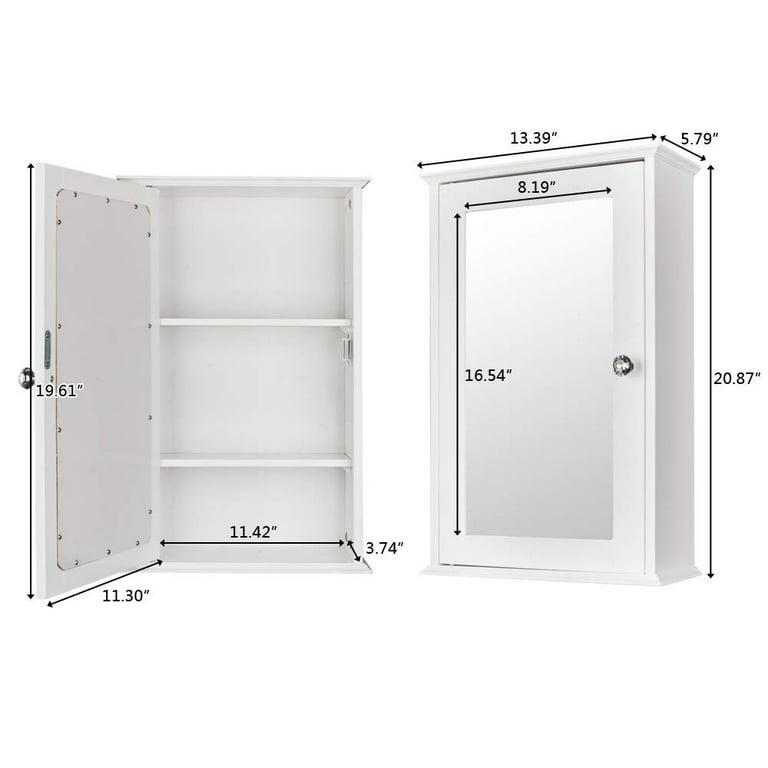 Dropship Wall-Mounted Bathroom Organizer With Shutter Doors And Towel Bar,  White to Sell Online at a Lower Price
