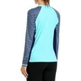 thumbnail image 4 of Alove Women's Stripe Swimwear Top Long Sleeves Rash Guard UPF 50 Swim Shirt, 4 of 5
