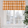 thumbnail image 5 of Thanksgiving Rustic Valances for Windows, 54 x 18in, Farmhouse Orange Lattice Rod Pocket Kitchen Valance Curtain Light Filtering Window Treatments for Living Room Bedroom, 1 Panel, 5 of 7