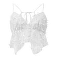 thumbnail image 3 of Camiseta sin espalda para mujer: top sexy de verano con cuello en V y sin tirantes, color liso, tejido elástico, lazo ajustable en la espalda, 3 of 3