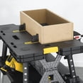 Keter folding workbench sawhorse with 12 clamps black yellow 2 pack