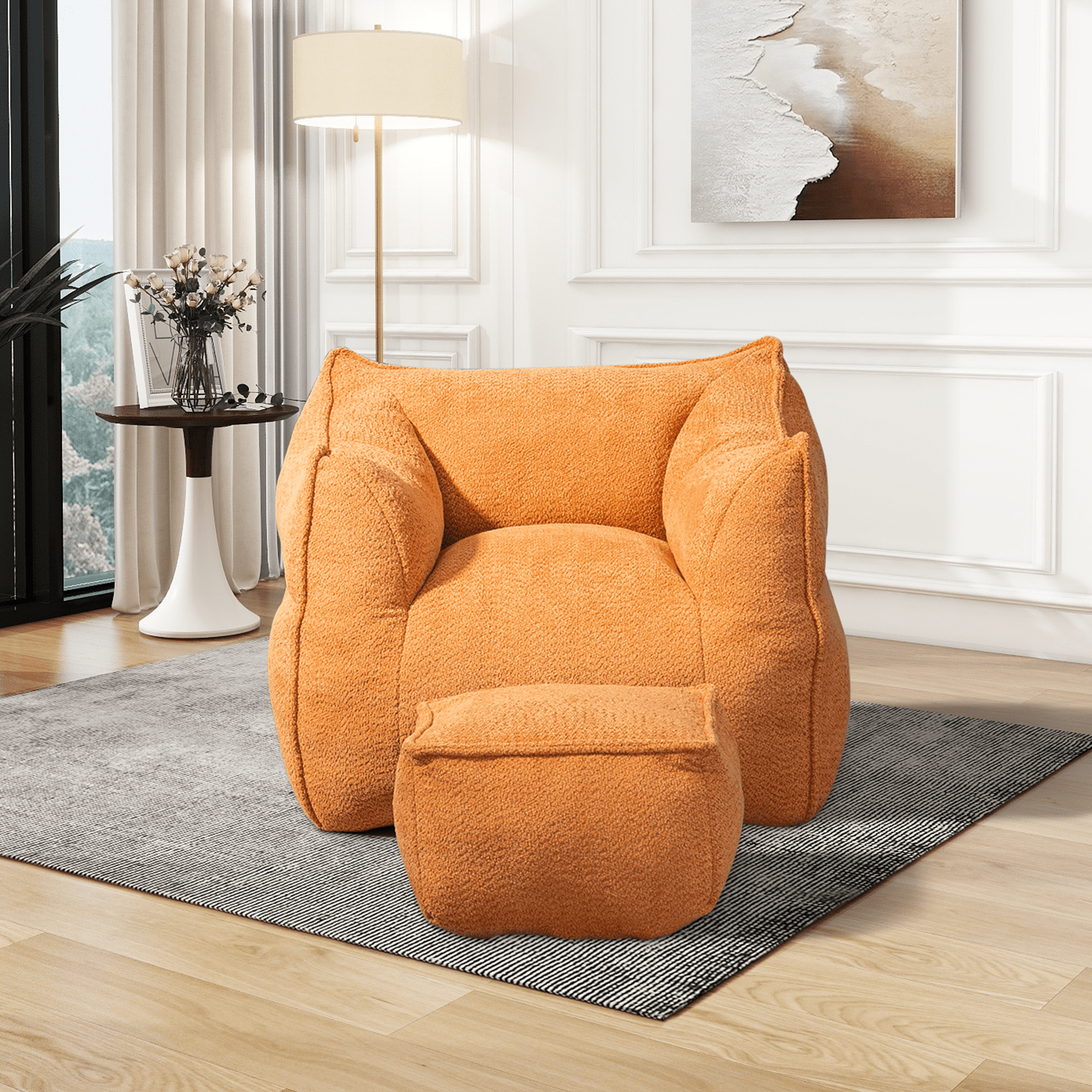 Bean Bag Chair Lazy Sofa/Footstool Durable Comfort Lounger High Back Bean Bag Chair Couch for Adults and Kids, Indoor & Outdoor