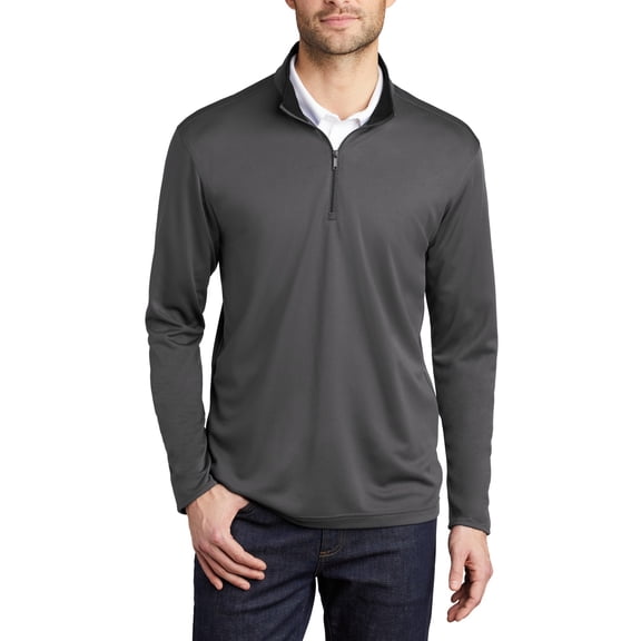 Just Blanks Silk Touch Performance 1/4-Zip Pullover, Steel Grey/ Black, 4XL