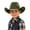 1-Army Green284, variant on Boys Embossed Band Cowboy Hat Curved Wide Brim Western Travel Hats