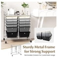thumbnail image 6 of 12 Drawer Rolling Storage Cart, Utility Cart w/Wheels for Paper Tool Makeup, Art Supplies Organizers for Home Teacher Office School Classroom, Mobile Drawer Carts (Gradient Black), 6 of 8