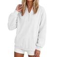 thumbnail image 4 of Sweatshirt for Women Pullover Lightweight Quarter Zip Collar Long Sleeved Loose No Hoodies Sweatshirt, 4 of 7