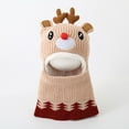 thumbnail image 2 of Gpaecead Kids Winter Plush Christmas Mask Hat Warm Knit Thick Ski Cute Protector Head Cap For Girls Boys Beige, 2 of 4