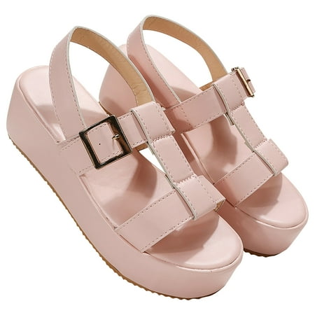 

Funicet Womens Sandals Women Ladies Fashion Flat Heel Sandals Comfortable Round Toe Causal Sandals Shoes Pink 39