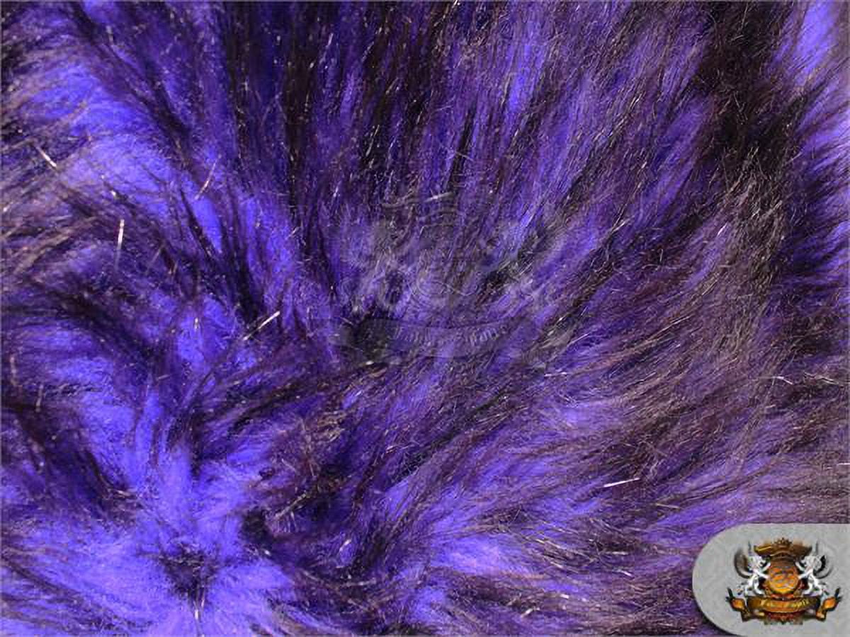 Faux Fur Long Pile ALASKAN HUSKIES PURPLE Fabric / 58" Wide / Sold by the yard