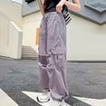 thumbnail image 2 of JLMSPLWG Warm Pants Soccer Pants Girls Cargo Pants Size 7-8 Kids Cargo Teen Girls Clothes 5/6 Girls Children Clothes Girls, Purple 6-7 Years, 2 of 8