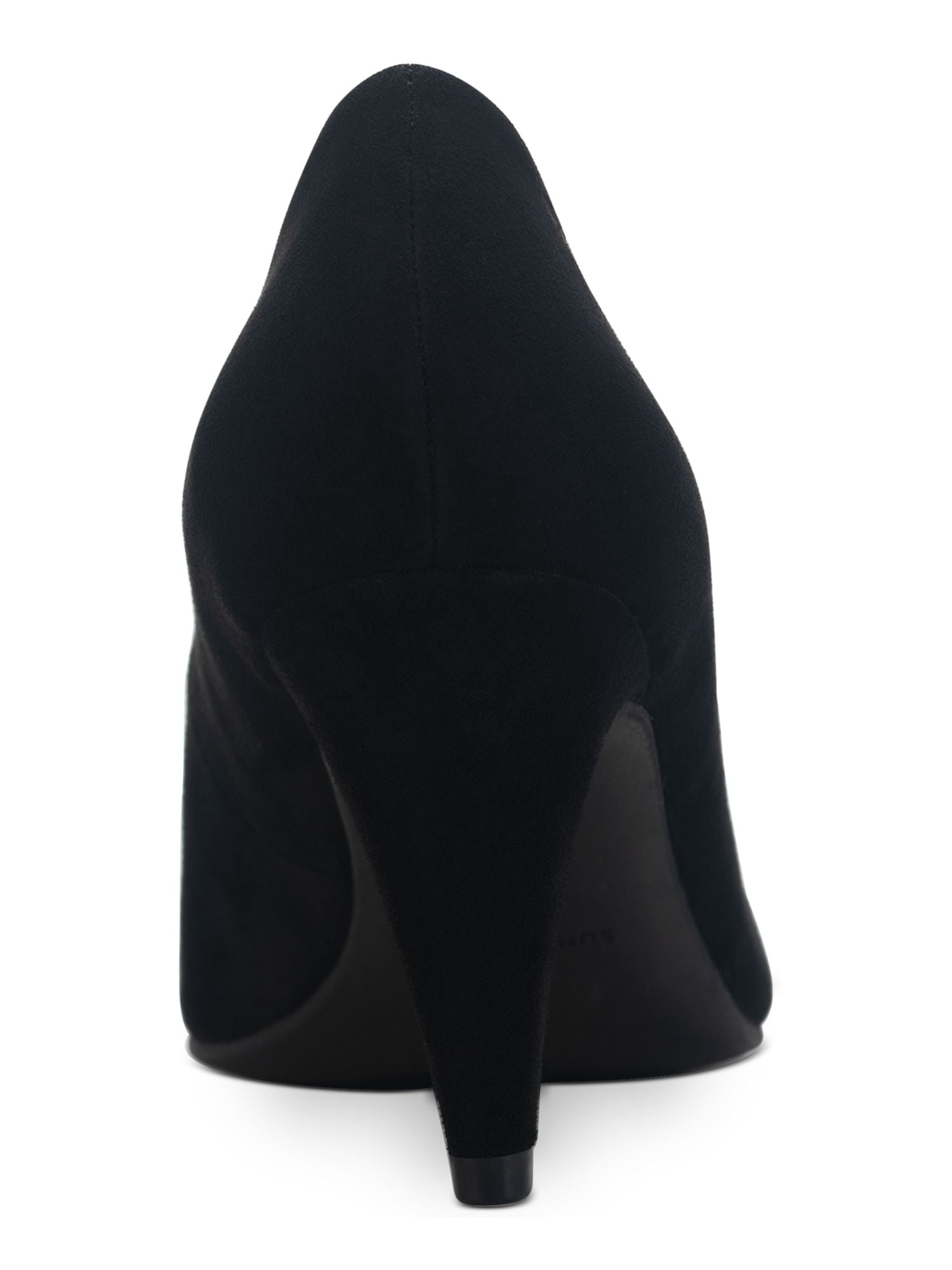 SUN STONE Womens Black Cushioned Breathable Felix Round Toe Cone Heel Slip On Dress Pumps Shoes 9 M
