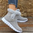 thumbnail image 6 of New Snow Boots Winter Warm Thickened Solid Color Plush Ankle Boots With Buckle Design Plus Velvet Flat Shoes For Women, 6 of 9