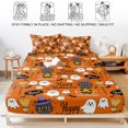 thumbnail image 5 of Full Size Fitted Sheet Set - Purple Halloween 3 Piece Bedding Sets 16" Deep Pocket Fitted Sheet with 2 Pillowcases, Pumpkins Cat Ghost Black Bat Brushed Microfiber Hotel Luxury Bed Sheets, 5 of 9
