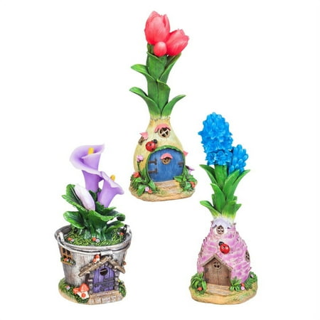 Light-Up Blooms Fairy House, 3 Assorted