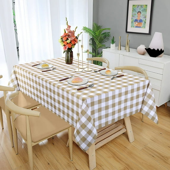 Buffalo Check Tablecloth Rectangle 52"x 52"-Washable and Stain Resistant Gingham Tablecloth Great for Outdoor Picnic, Parties, Kitchen and Holiday Dinner,Navy Blue