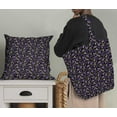 thumbnail image 5 of Soimoi Florals Print, Poly Taffeta Fabric, Decor Sewing Fabric by The Yard 56 Inch Wide, Decorative Fabric for Outdoor Upholstery, Umbrellas and Home Accents, Black & Purple, 5 of 6