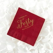 50pcs Customized Napkins - Cheers to Years - Personalized Birthday and Anniversary Party Napkin, Foil Stamped, Thirty, Forty, Fifty Years，Cocktail napkins for reception disposable decorative 5"x5"