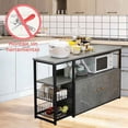 thumbnail image 3 of Mueble Organizador Multiusos para Cocina, Almacenamiento de Alacena, Estantes Organizadores Microondas, con Repisas, 2 Compuertas y 3 Canastillas, Gris Oscuro, 3 of 4