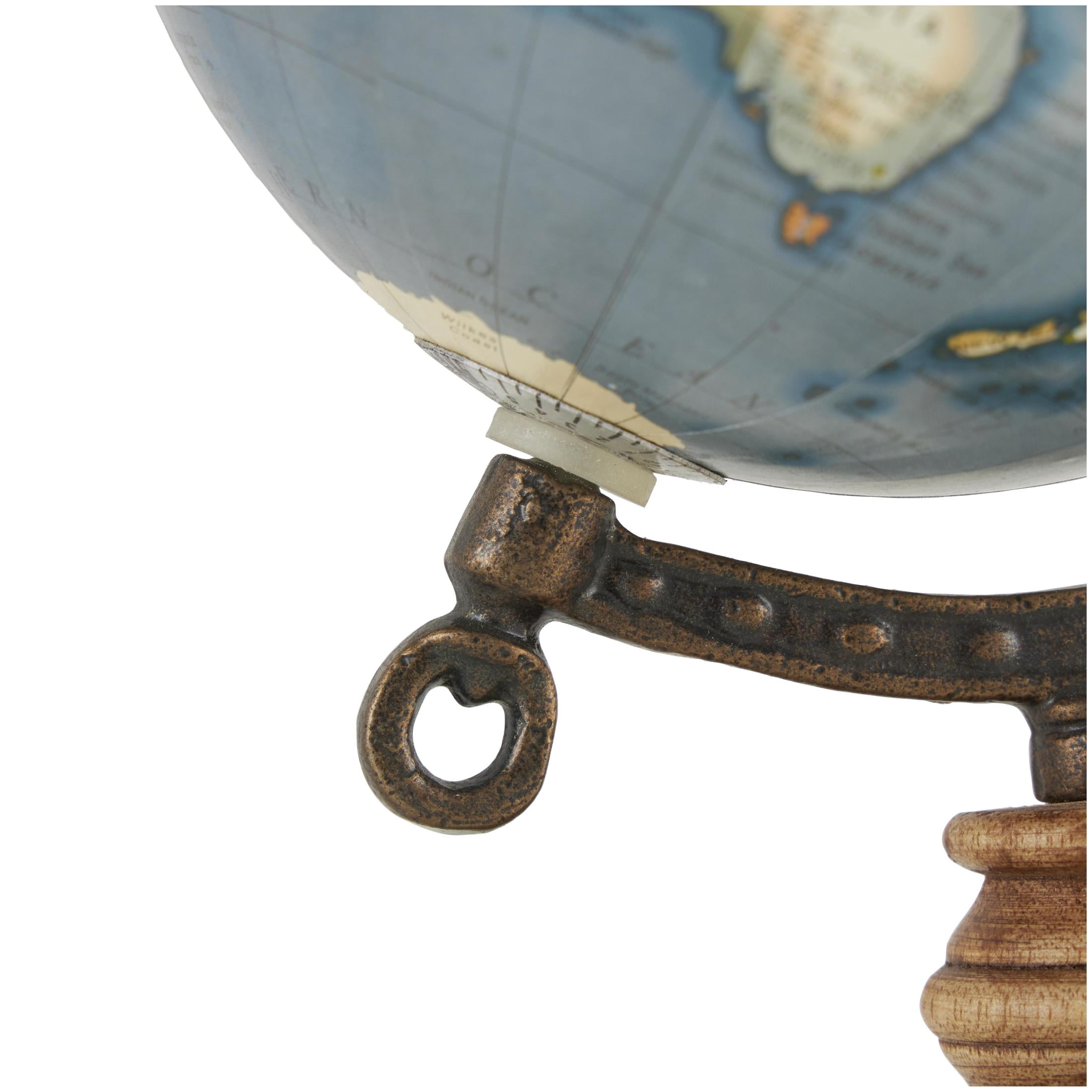 DecMode 5" Brown World Map Globe with Wood Base