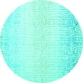 thumbnail image 1 of Ahgly Company Indoor Round Abstract Turquoise Blue Contemporary Area Rugs, 4' Round, 1 of 4