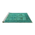 thumbnail image 2 of Ahgly Company Machine Washable Indoor Rectangle Oriental Turquoise Blue Industrial Area Rugs, 5' x 8', 2 of 4