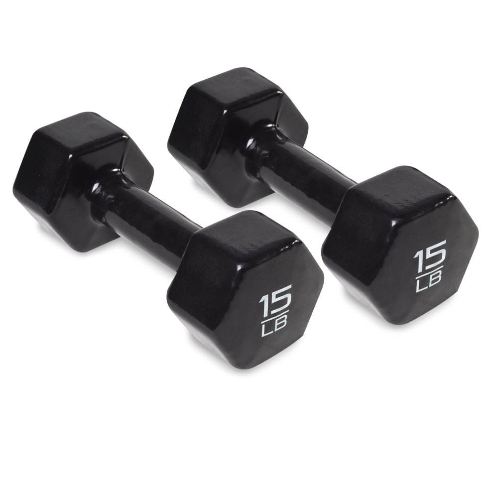 CAP Barbell Vinyl Coated Dumbbells, 15 Pound Pair