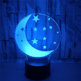 thumbnail image 3 of YSITIAN Moon 3D Night Light 3D Illusion Led Lamp 16 Colors Dimmable with Remote Control Touch --- Black Seat YT-13653, 3 of 6